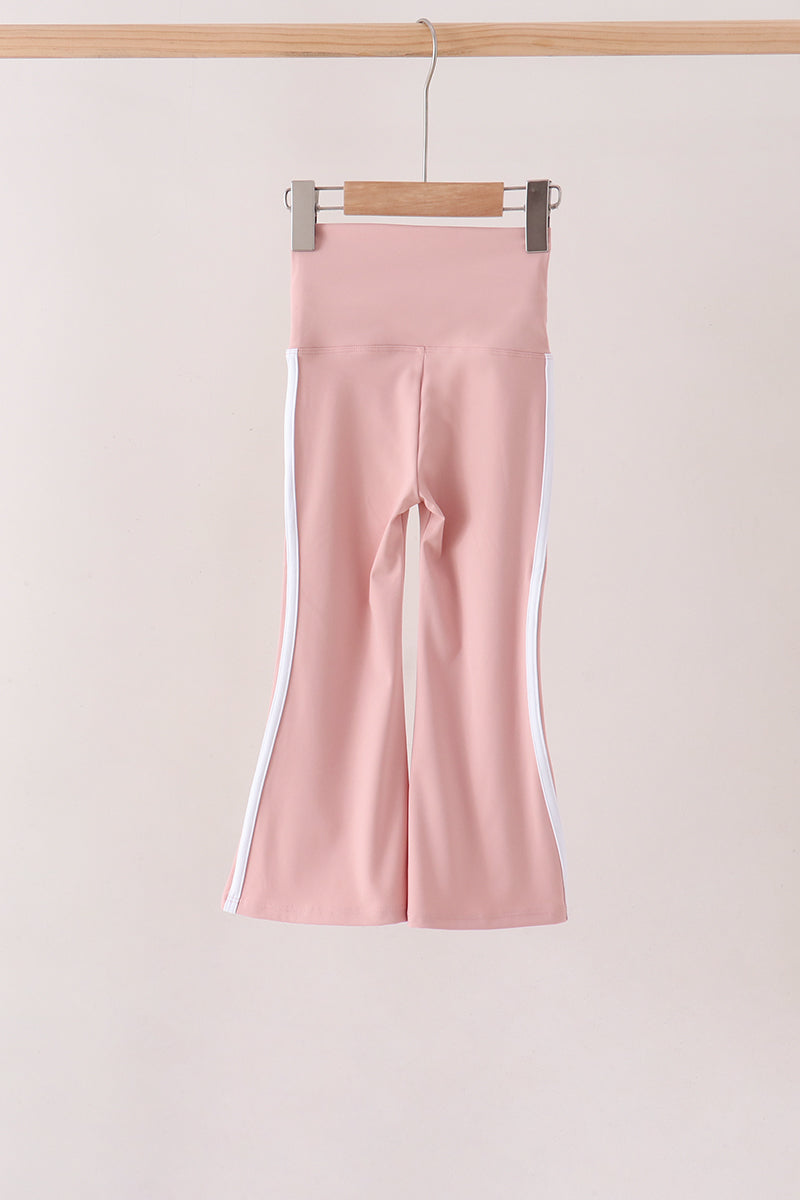 Pink Flare Double Side Stripe Active Pants