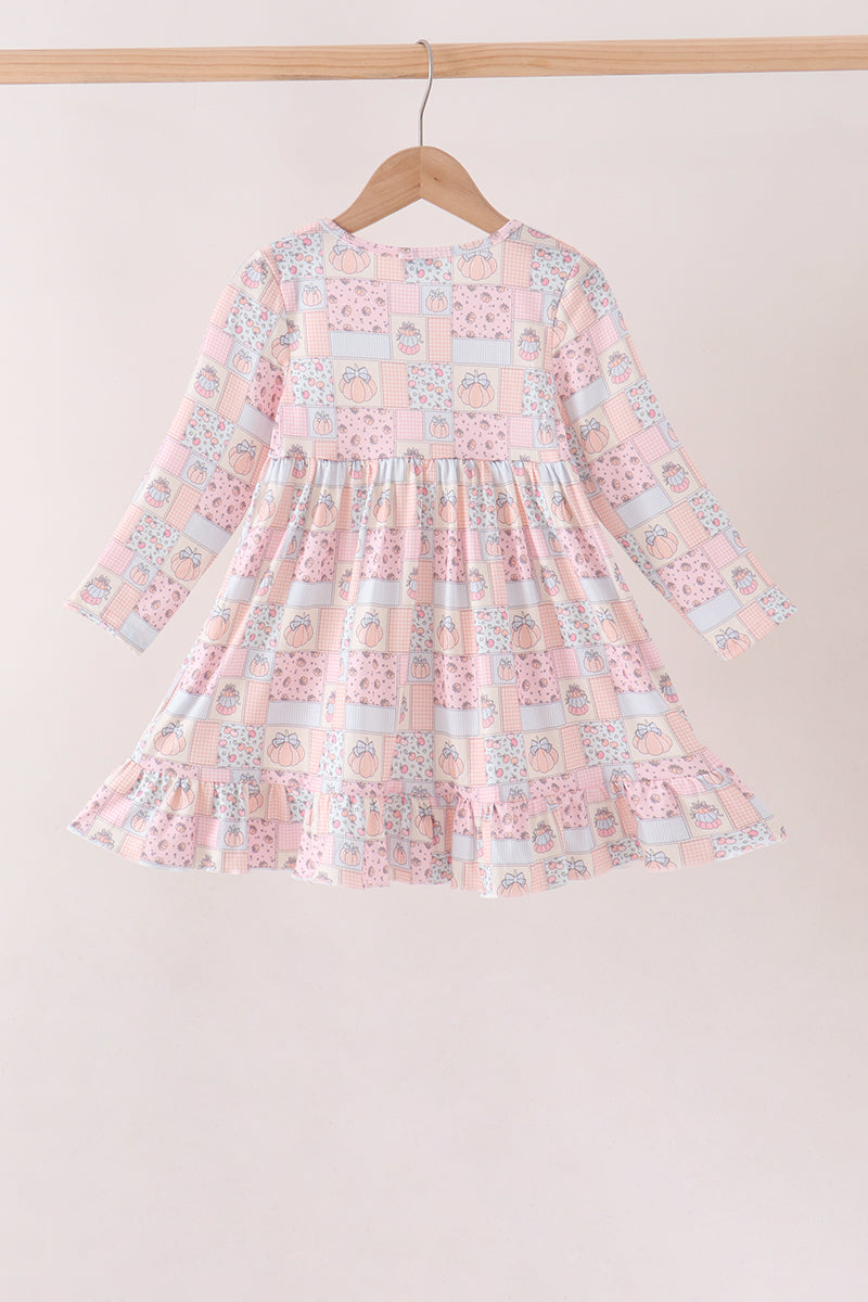 Pink pumpkin ruffle dress