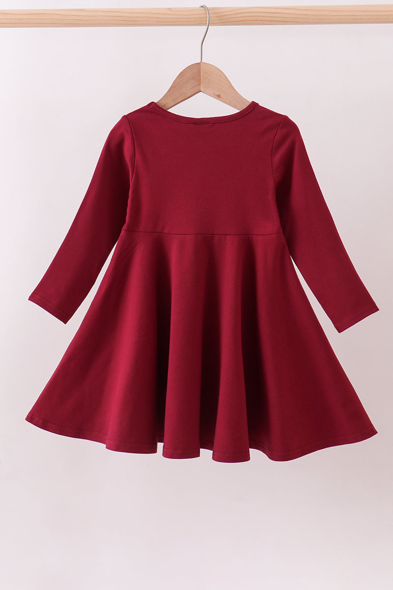 Premium Maroon Georgia bulldog applique dress