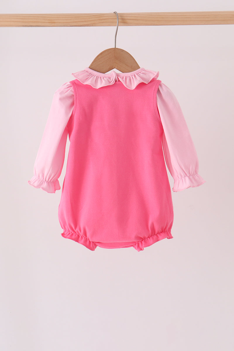 Pink Jack-O-Lantern applique 2pc bubble set