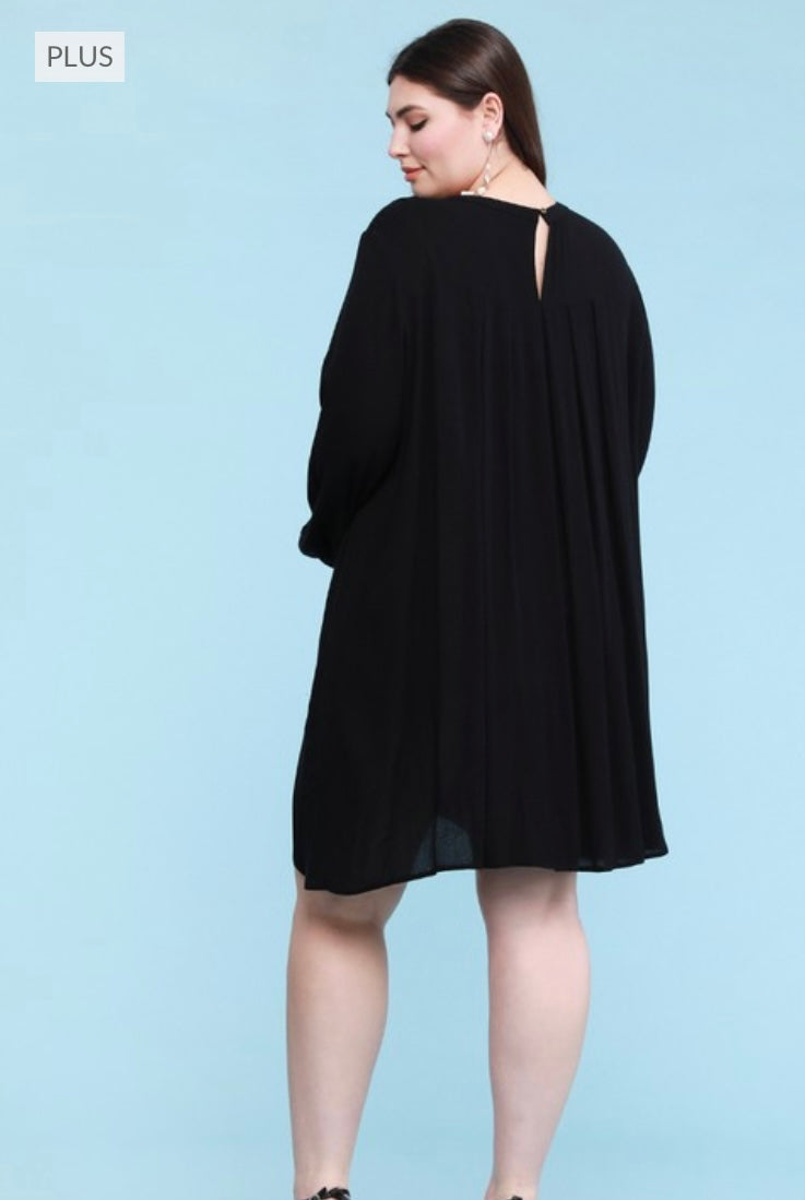 Plus Emmett Embroidered Keyhole Dress