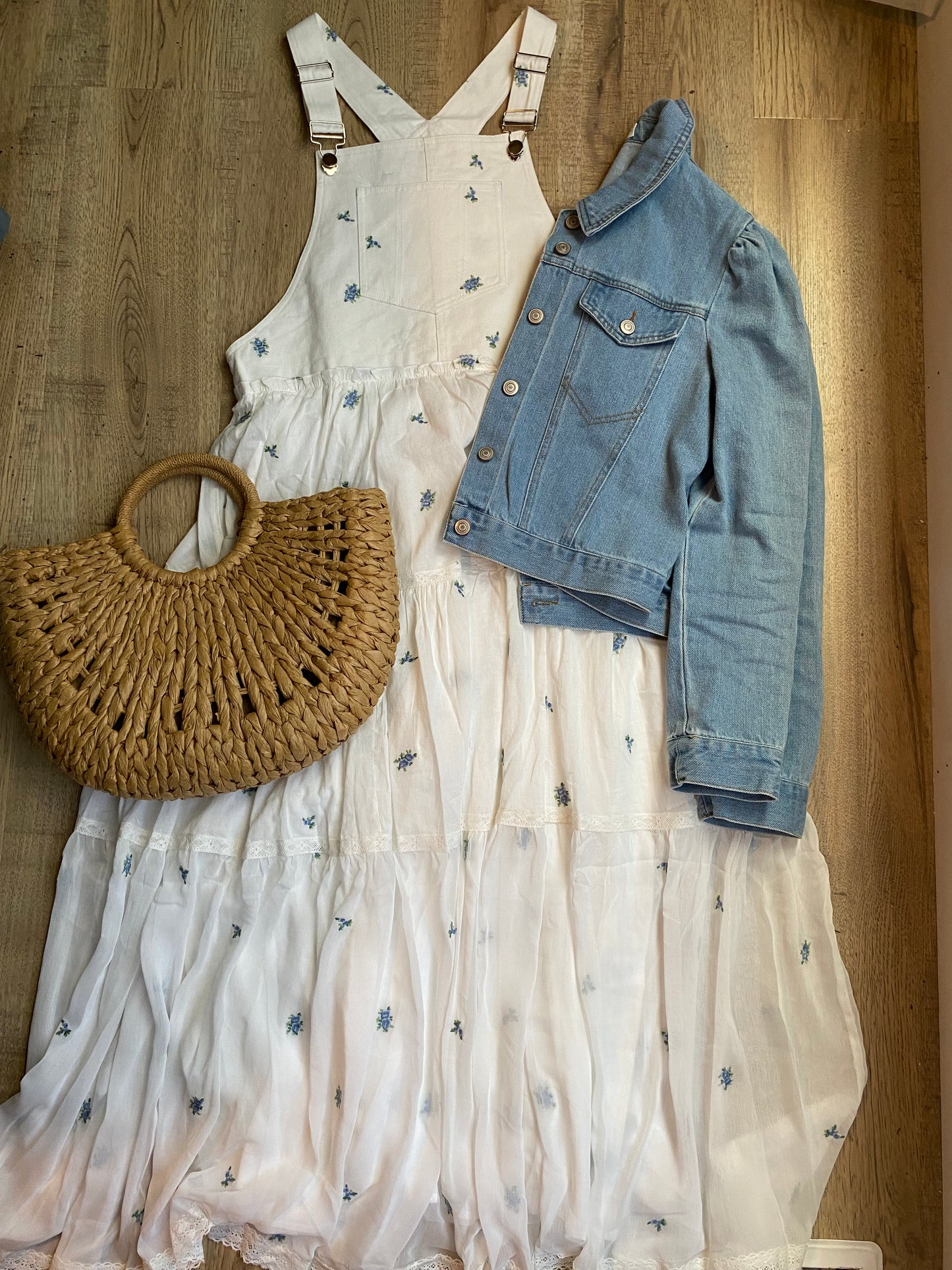 All Over Embroidered Skirtall With Lace Detail