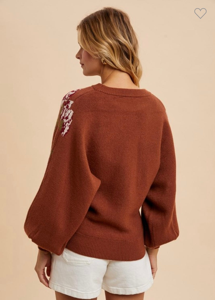 Floral Jacquard Sweater
