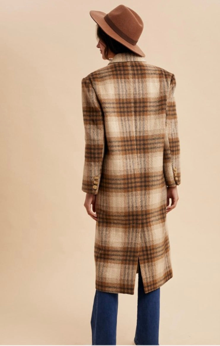 Plaid Longline Duster Coat