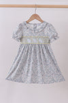 Floral bunny smocked dress