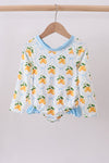 Blue bow lemon rashguard