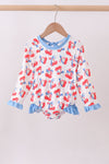 Blue cherry print rashguard