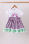 Purple lace rainbow ruffle dress