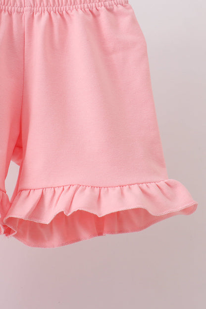 Pink Gingham Animal Embroidered Set