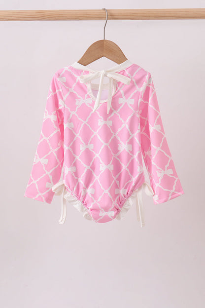 Pink Bow UPF rashguard