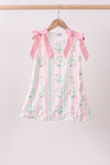 Pink floral print bow dress