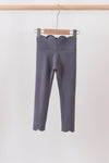 Gray Scalloped Yoga Active Leggings