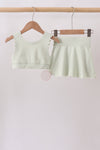 Green Scalloped Yoga Skorts Set