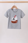 Gray Ship Applique Top