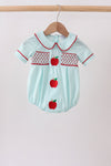 Blue Apple Smocked Bubble