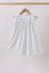 Blue Floral Embroidered Dress