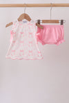 Pink Bow Print Bloomer Set