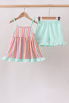 Rainbow Stripe Ruffle Set