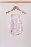 Pink Gingham Bow Print Lace Bubble