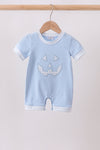 Blue Jack-O-Lantern  Applique Romper