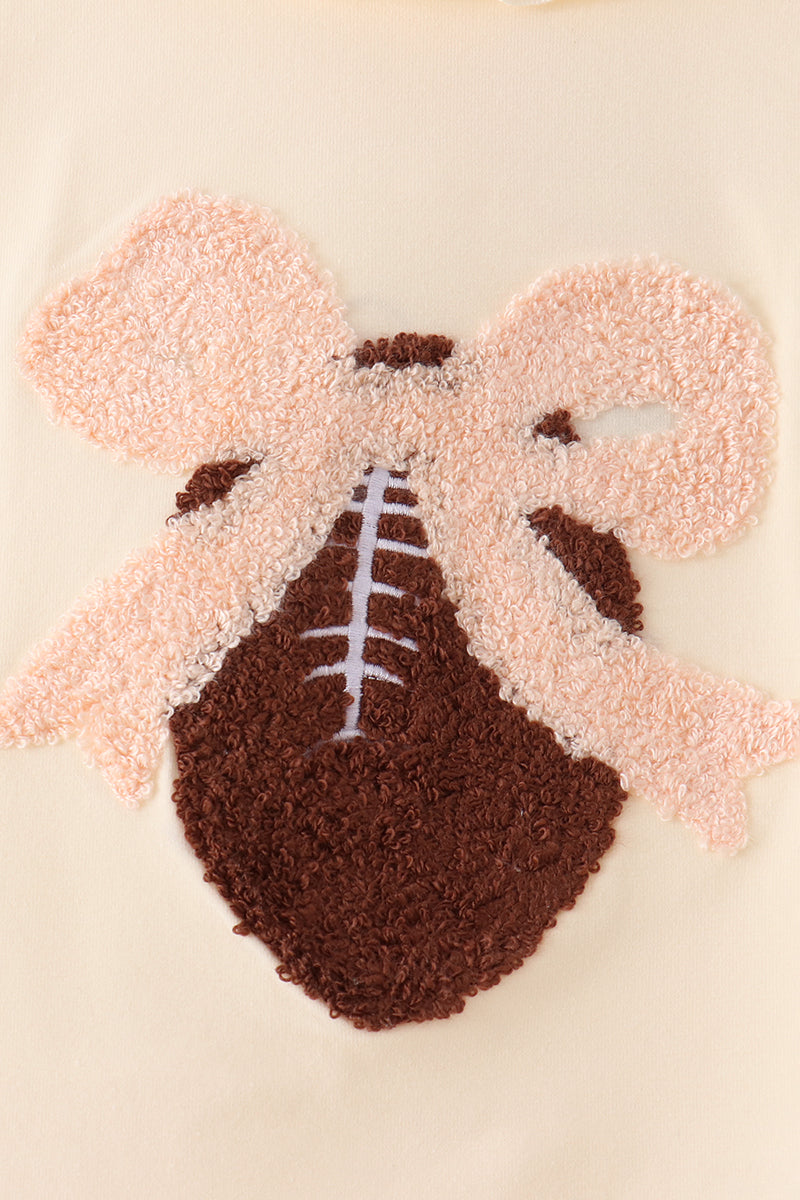Cream Football French Knot Ruffle Dress