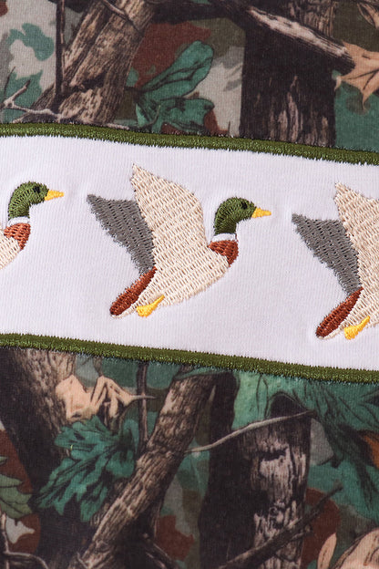 Camouflage Mallard Embroidery Romper
