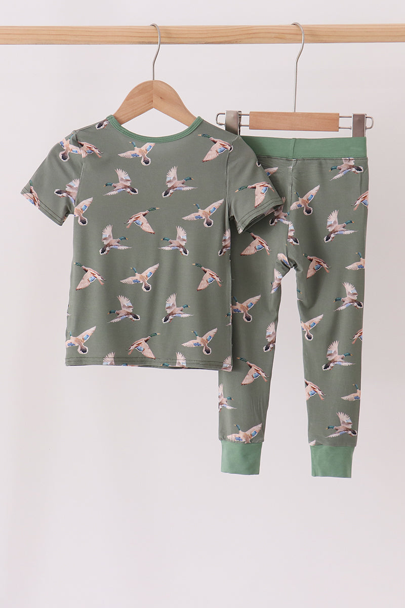 Green Mallard Bamboo Pants Set