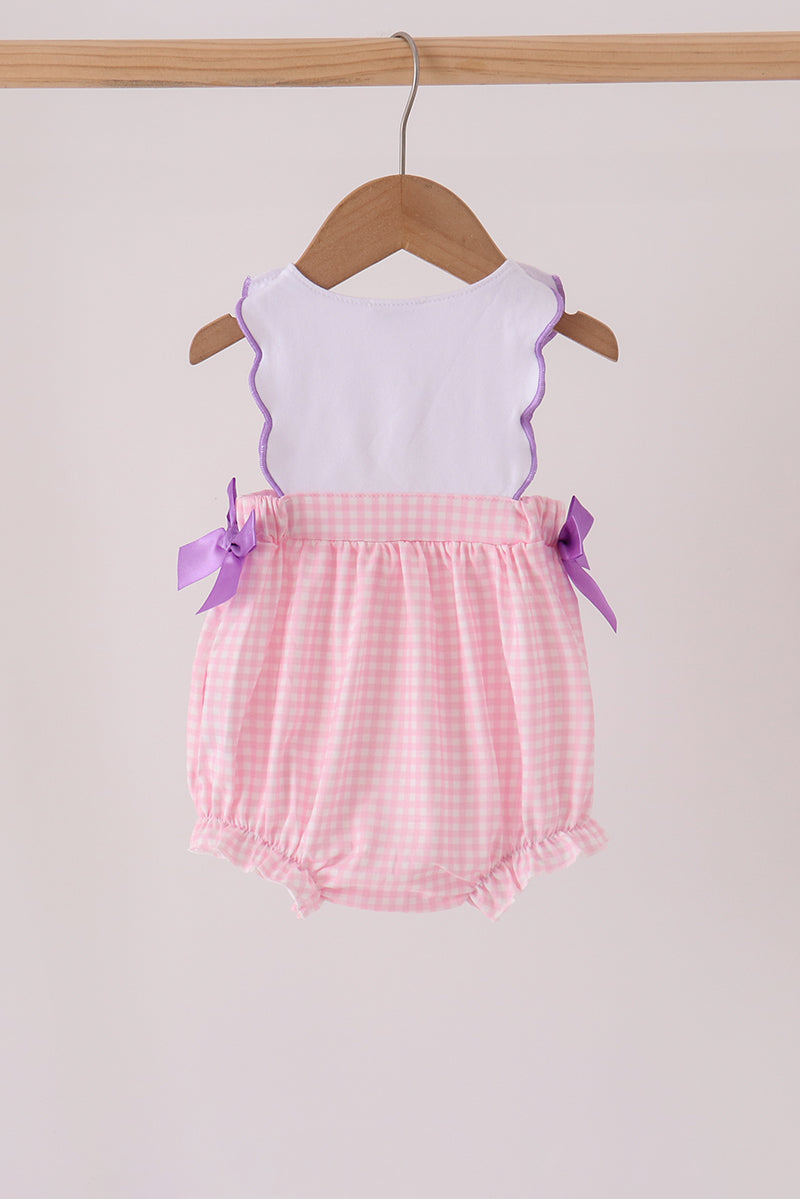 Pink Puppy Pumpkin Applique Bow Bubble