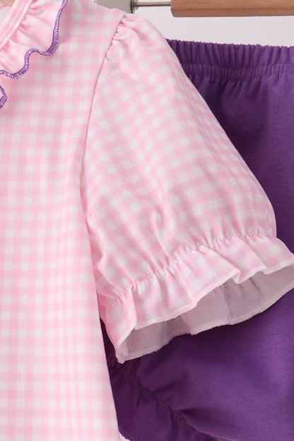 Pink Puppy Pumpkin Applique Bloomer Set
