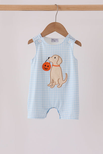 Blue Puppy Pumpkin Applique Jon Jon