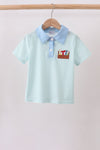 Blue Tool Embroidery Stripe Shirt