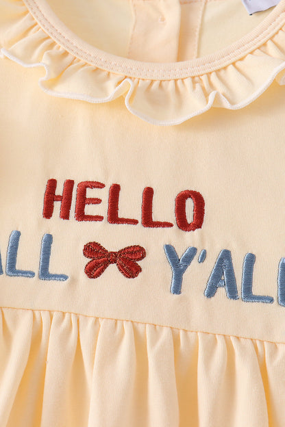 Hallo Fall Y'ALL Pumpkin Ruffle Bloomer Set