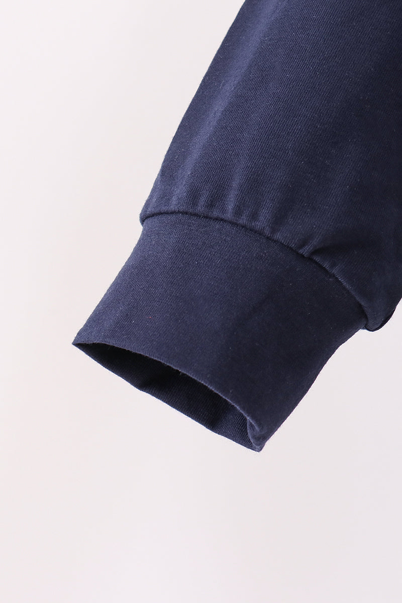 Navy Football Embroidery Hoodie