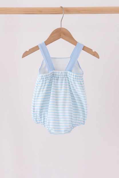 Blue Football Applique Bubble