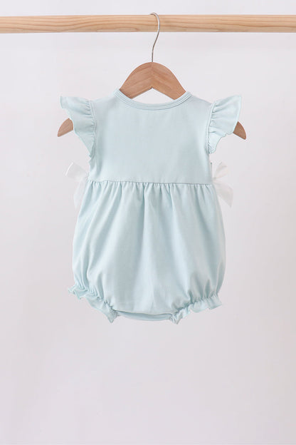 Light blue character embroidery ruffle bubble