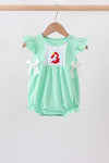 Green character embroidery ruffle bubble