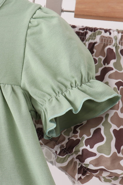Camo Pumpkin Applique Bloomer Set