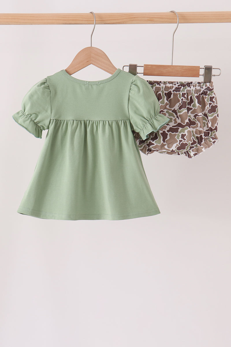 Camo Pumpkin Applique Bloomer Set