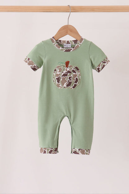 Camo Pumpkin Applique Romper