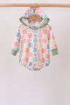 Pastel Daisy Checkerboard Hoodie Bubble