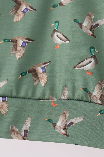 Green mallard zip pullover