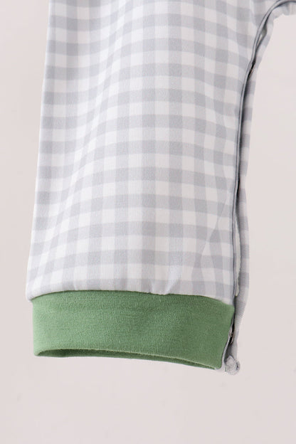 Green tools embroidery romper