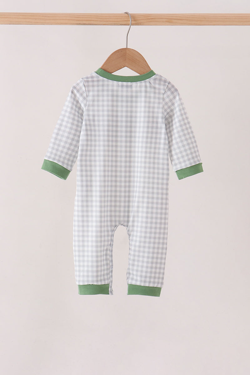 Green tools embroidery romper
