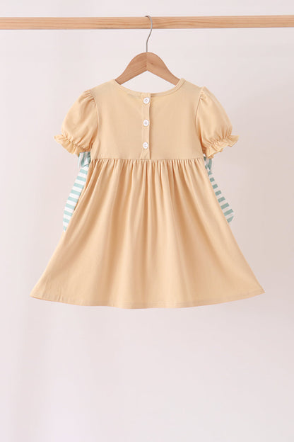 God is great god is good embroidery ruffle dress