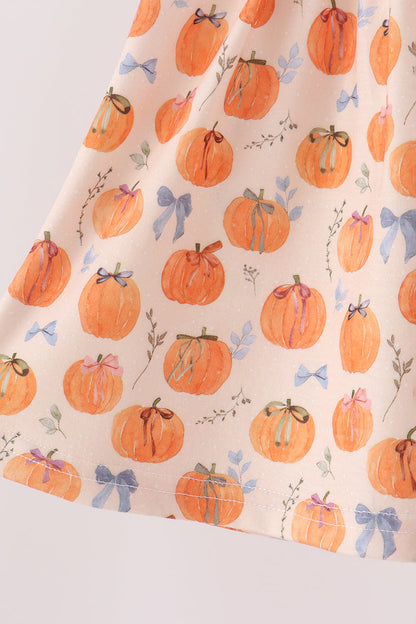 Pumpkin Bow Ruffle Bloomer Set