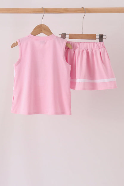 Pink football sequin skorts set