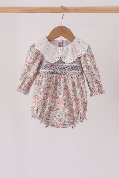 Floral smocked lace bubble