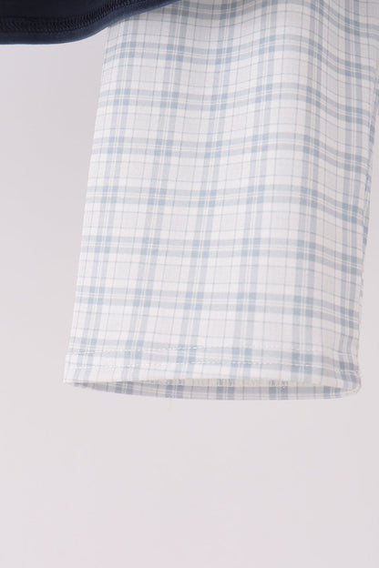 Teal pocket plaid pants set