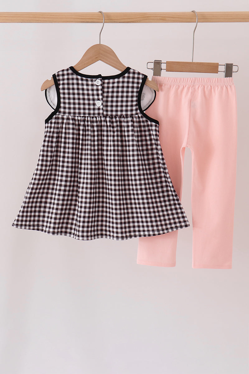 Pink Ghost Embroidery Pants Set