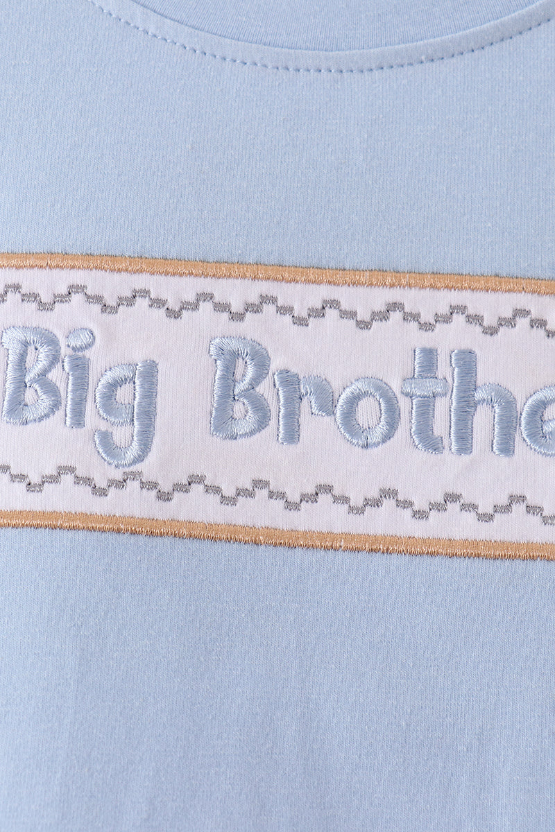 Blue big brother embroidery top
